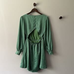 LOST + WANDER Cut-Out Back Detail Mini Dress Green Size XS